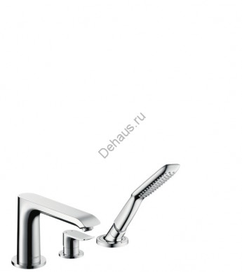 Смеситель для ванны и душа Hansgrohe Metris на край ванны, 3 отверстия